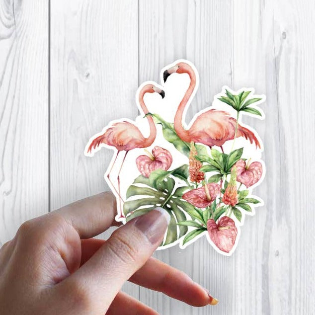 Pink Flamingo Tropical Stickers  Decal