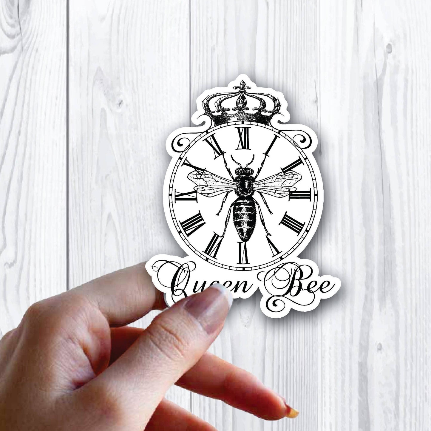 Queen Bee Clock Crown Roman Numeral Sticker