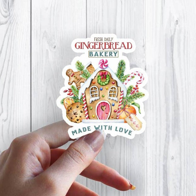 Christmas Gingerbread House Bakery Sticker