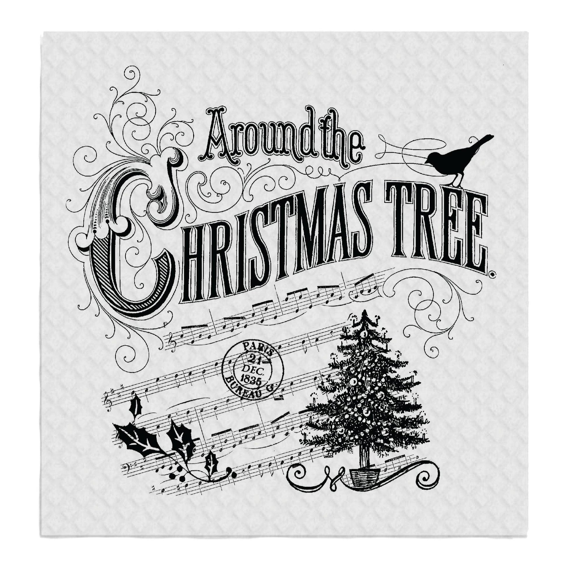 Around the Christmas Tree Music Notes, SWEDISH DISH CLOTHS
