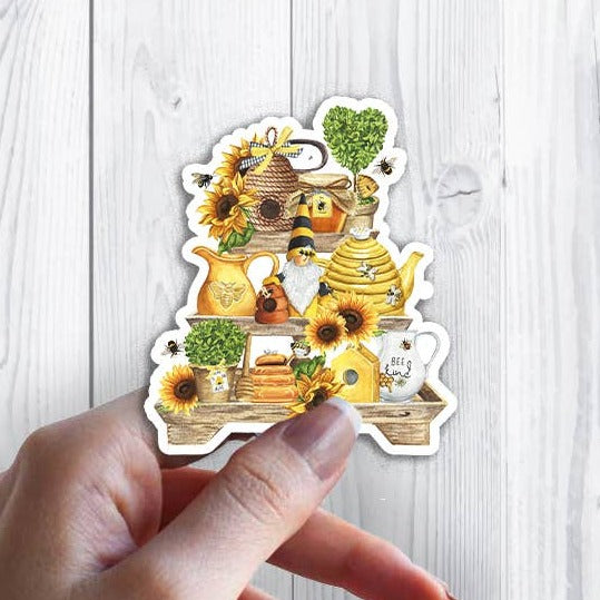 Bee Kind Honey Bees 3 Tier Tray Sticker Waterproof Vinyl