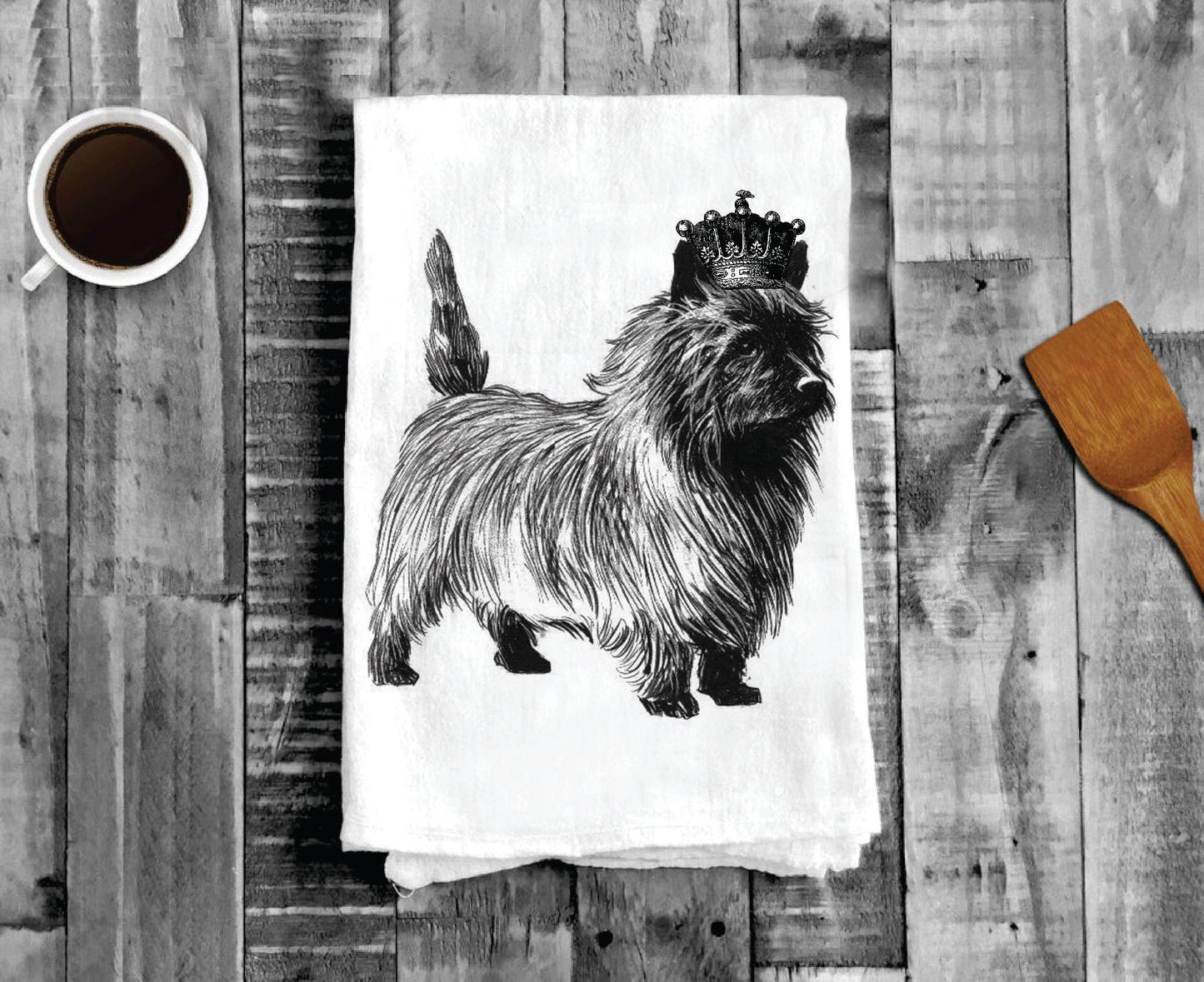Cairn Terrier Dog Crown, Cotton Tea Towels