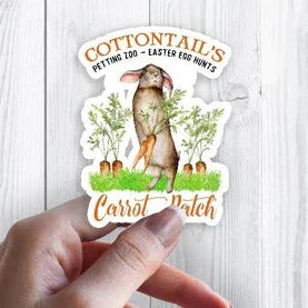 Easter Bunny Carrot Patch Sticker