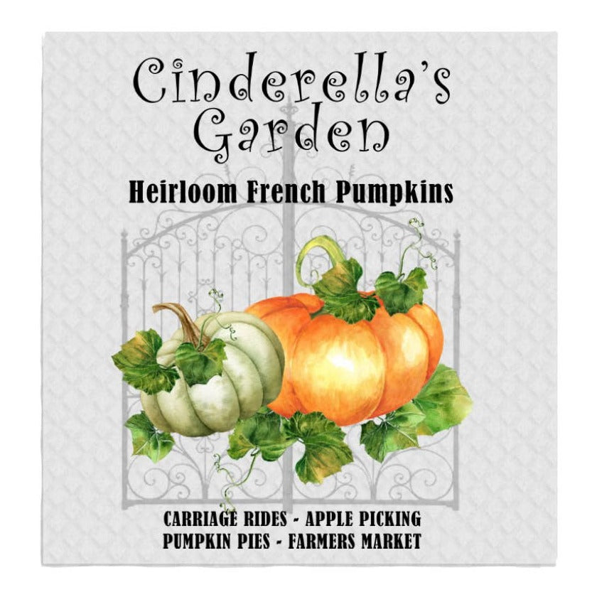 Cinderella Garden Pumpkin Patch SWEDISH DISH CLOTH Kitchen