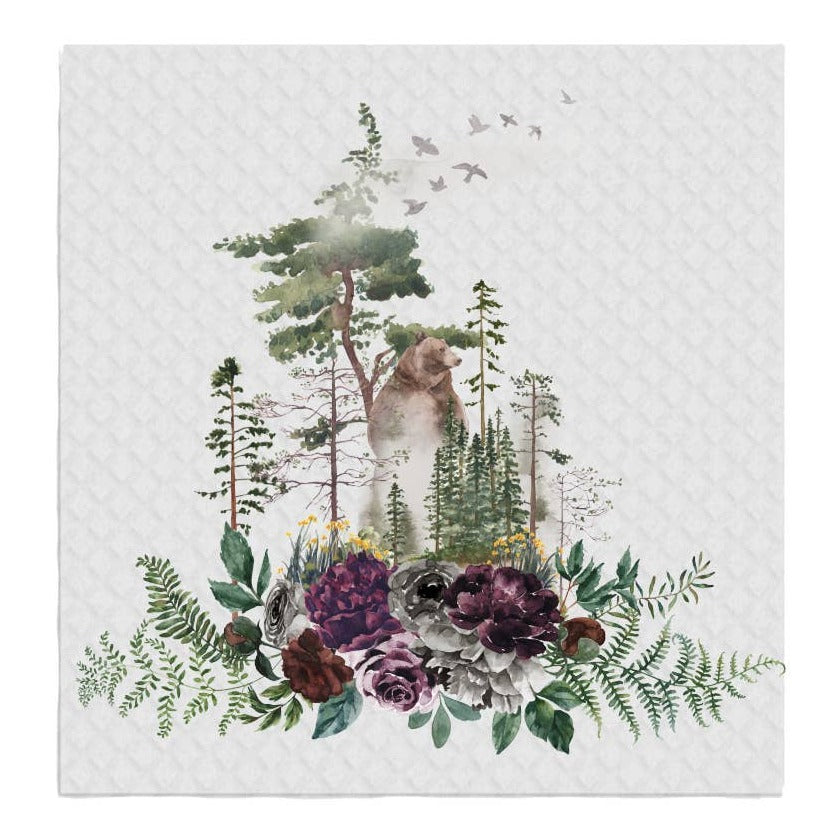 Bear Forest Trees Nature SWEDISH DISH CLOTHS