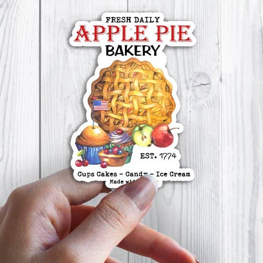 Patriotic Apple Pie Bakery Sticker