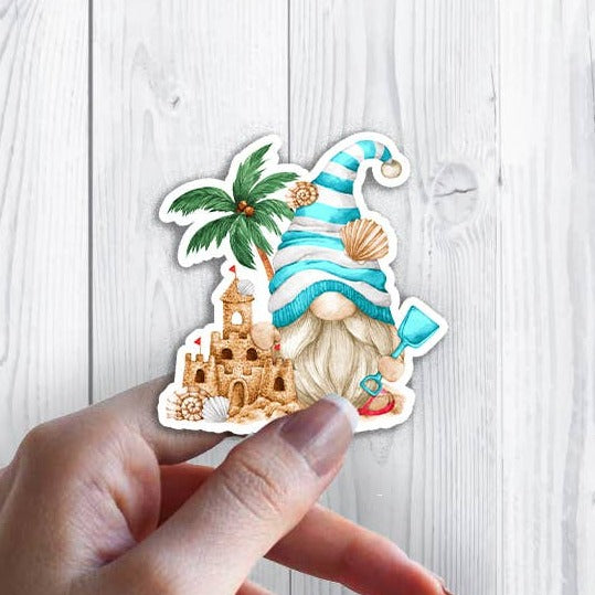 Beach Ocean Sand Gnome  Sticker