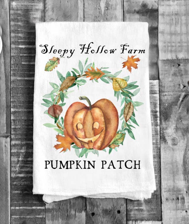 Sleepy Hollow Farm Pumpkins Cotton Tea Towels Kitchen