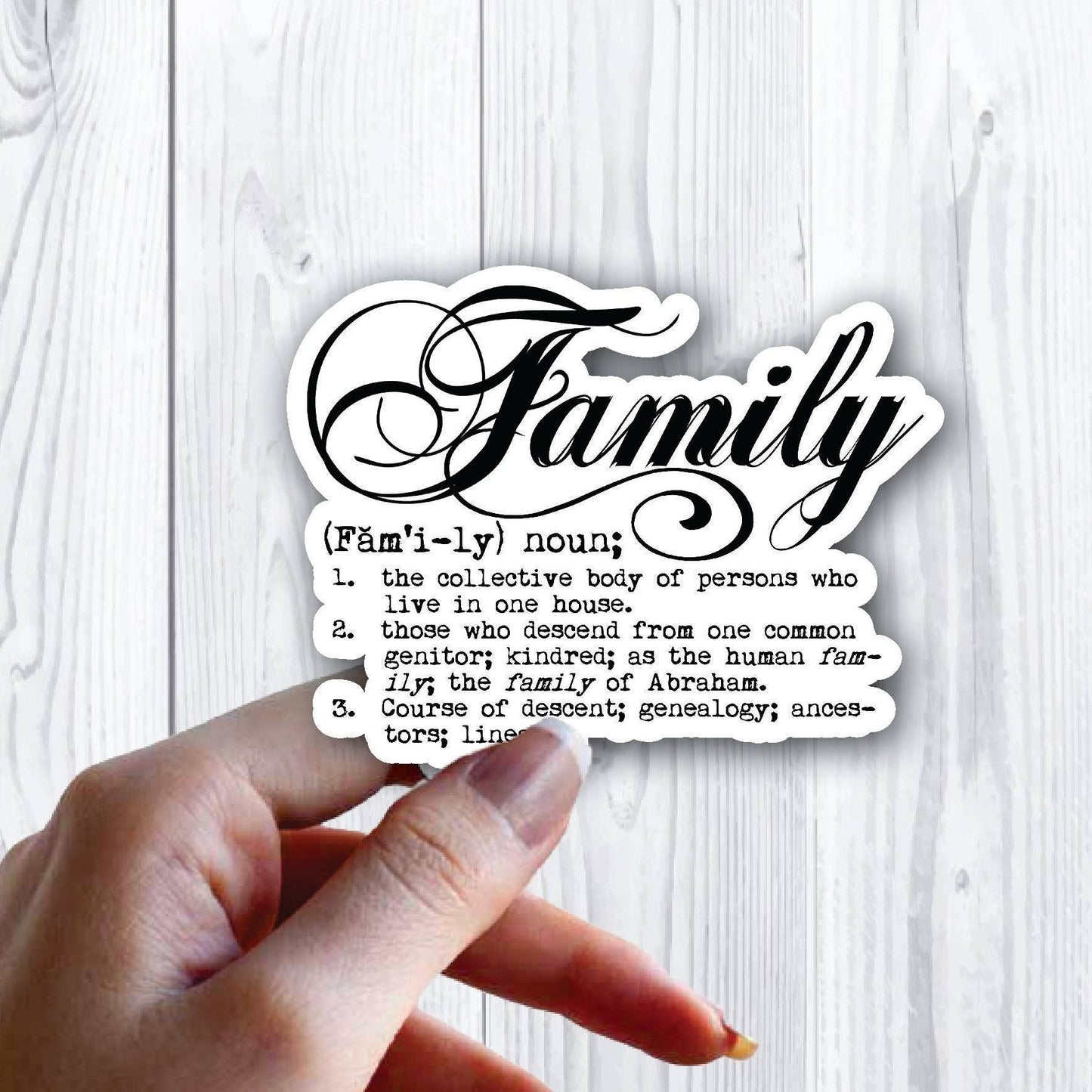 Family Definition Fancy Cursive Sticker