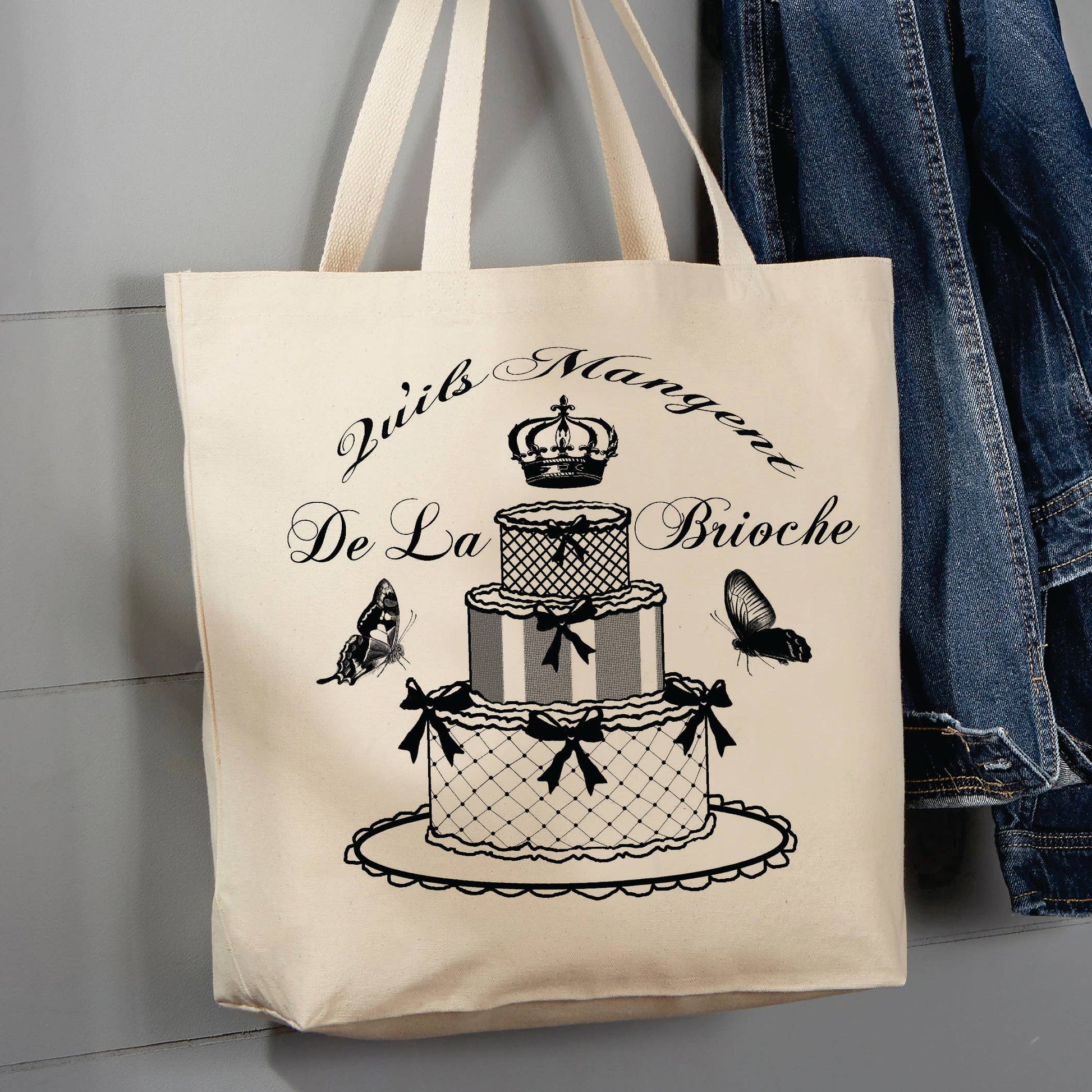 Vintage French, Lets Eat Cake, 12 oz  Tote Bag