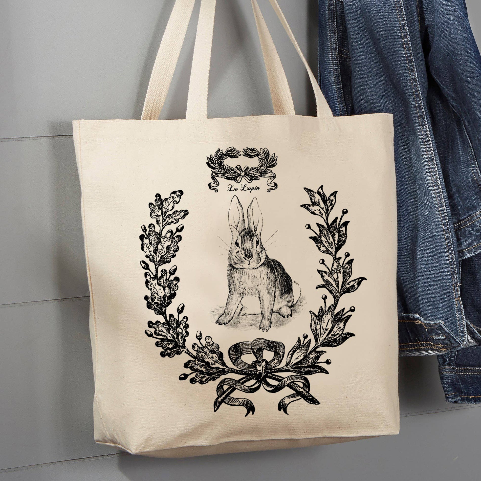 French Bunny, Easter,  Le Lapin, 12 oz  Tote Bag