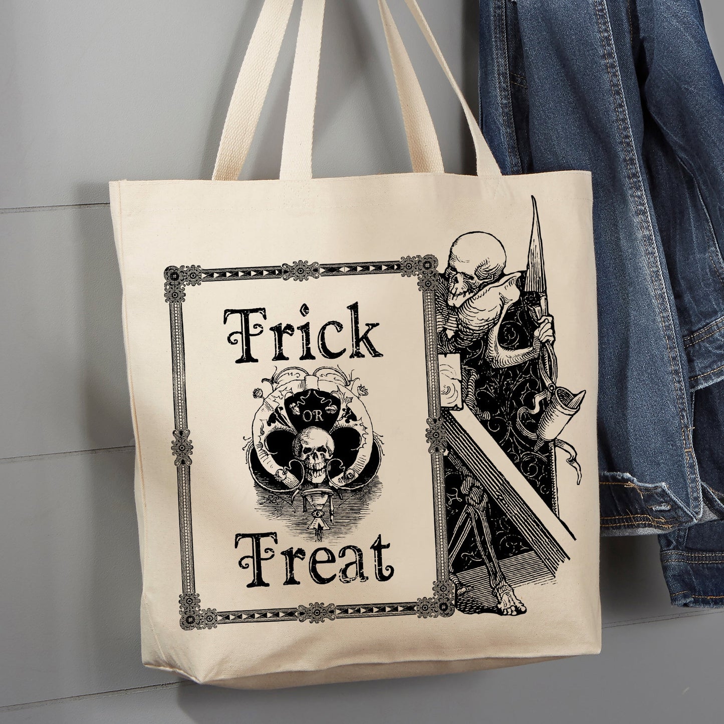 Trick or Treat Halloween 12 oz Canvas Tote Bag