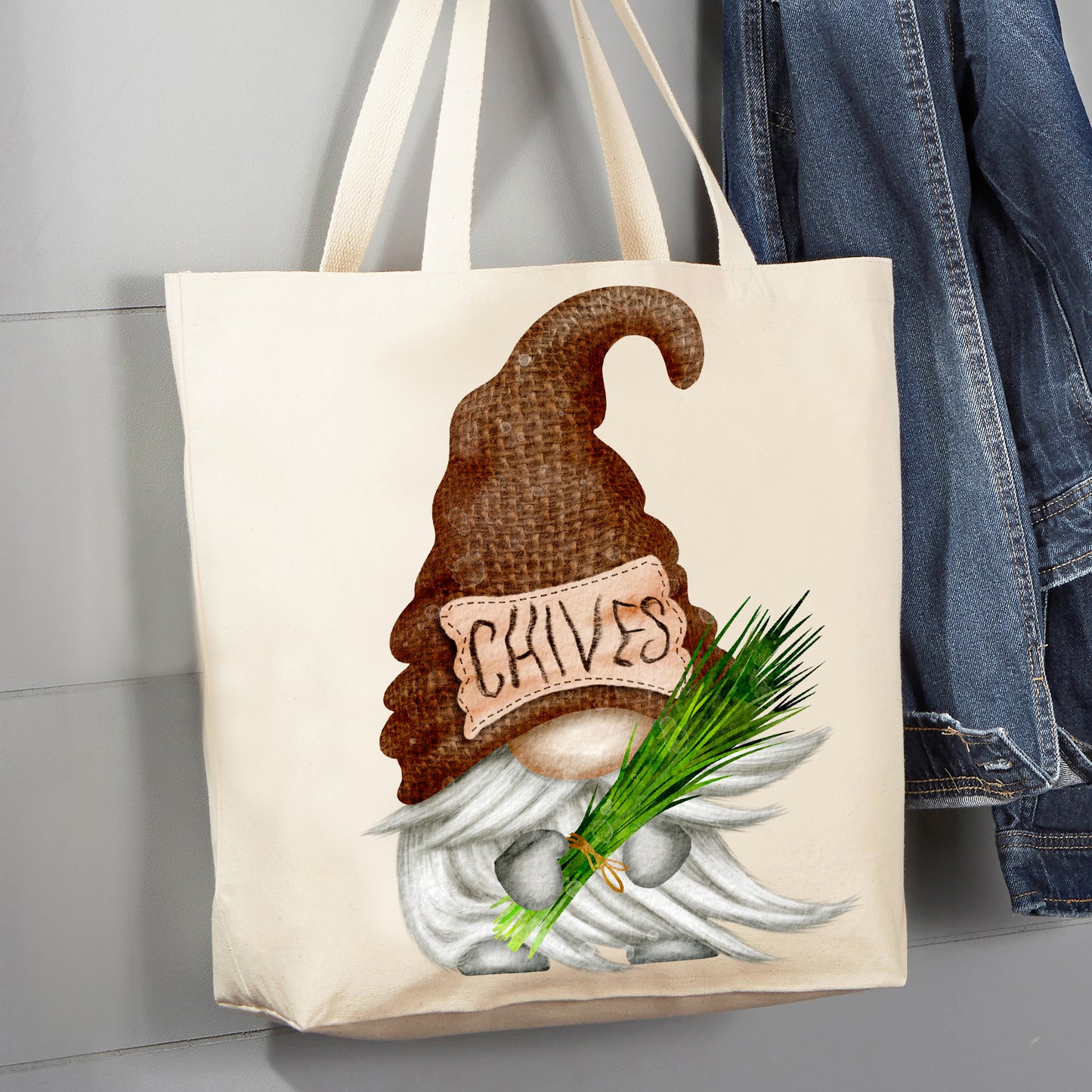Gnome Herbs Chives Kitchen 12 oz Canvas Tote Bag