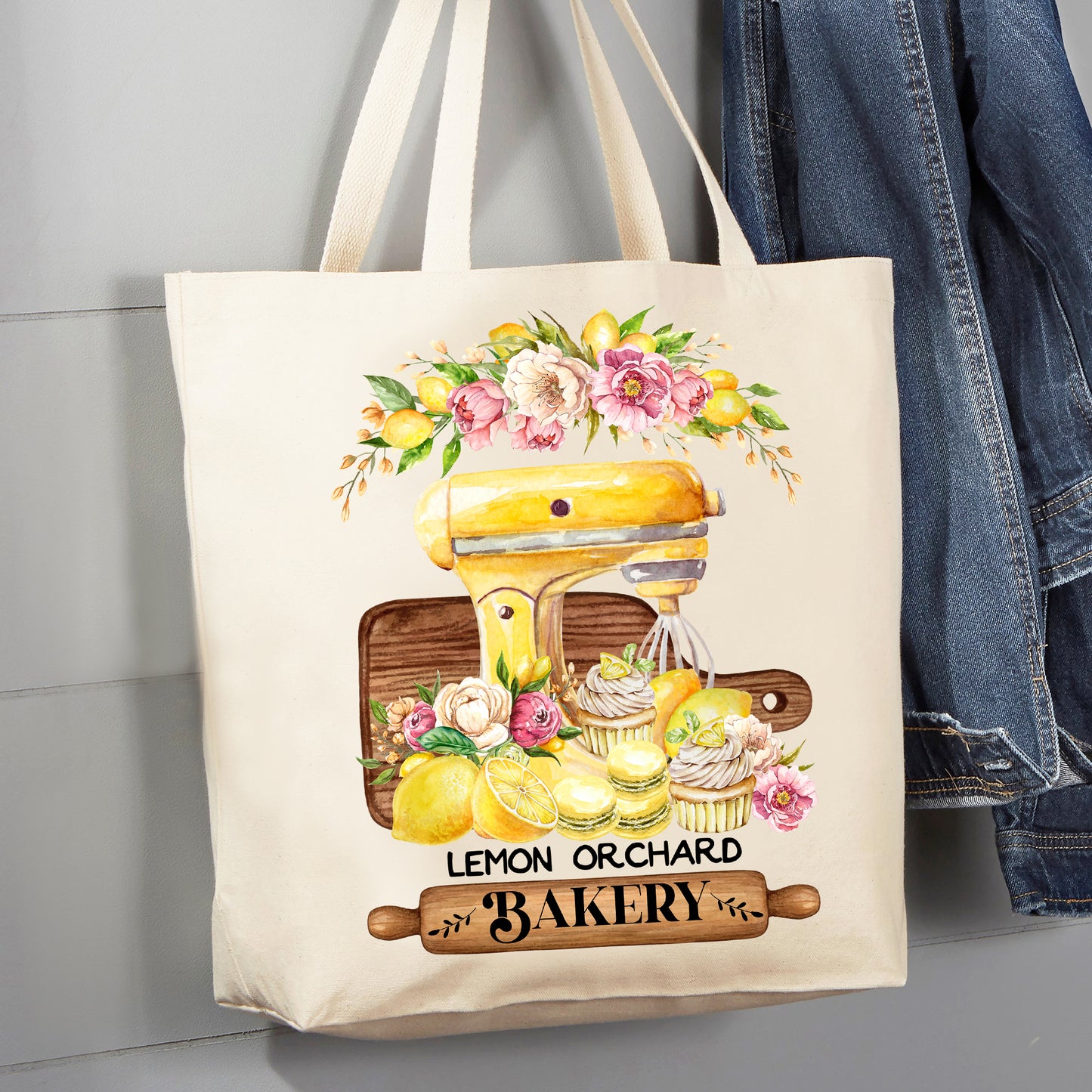 Farmhouse Lemon Orchard Bakery 12 oz Canvas Tote Bag