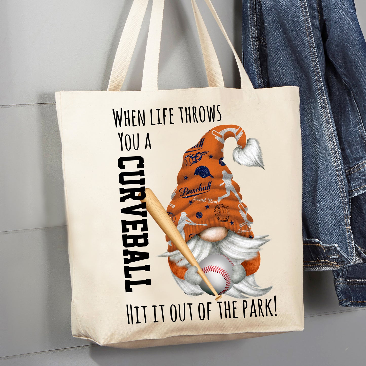 When Life Throws You A Curveball Hit It Out Of The Park 12 oz Canvas Tote Bag