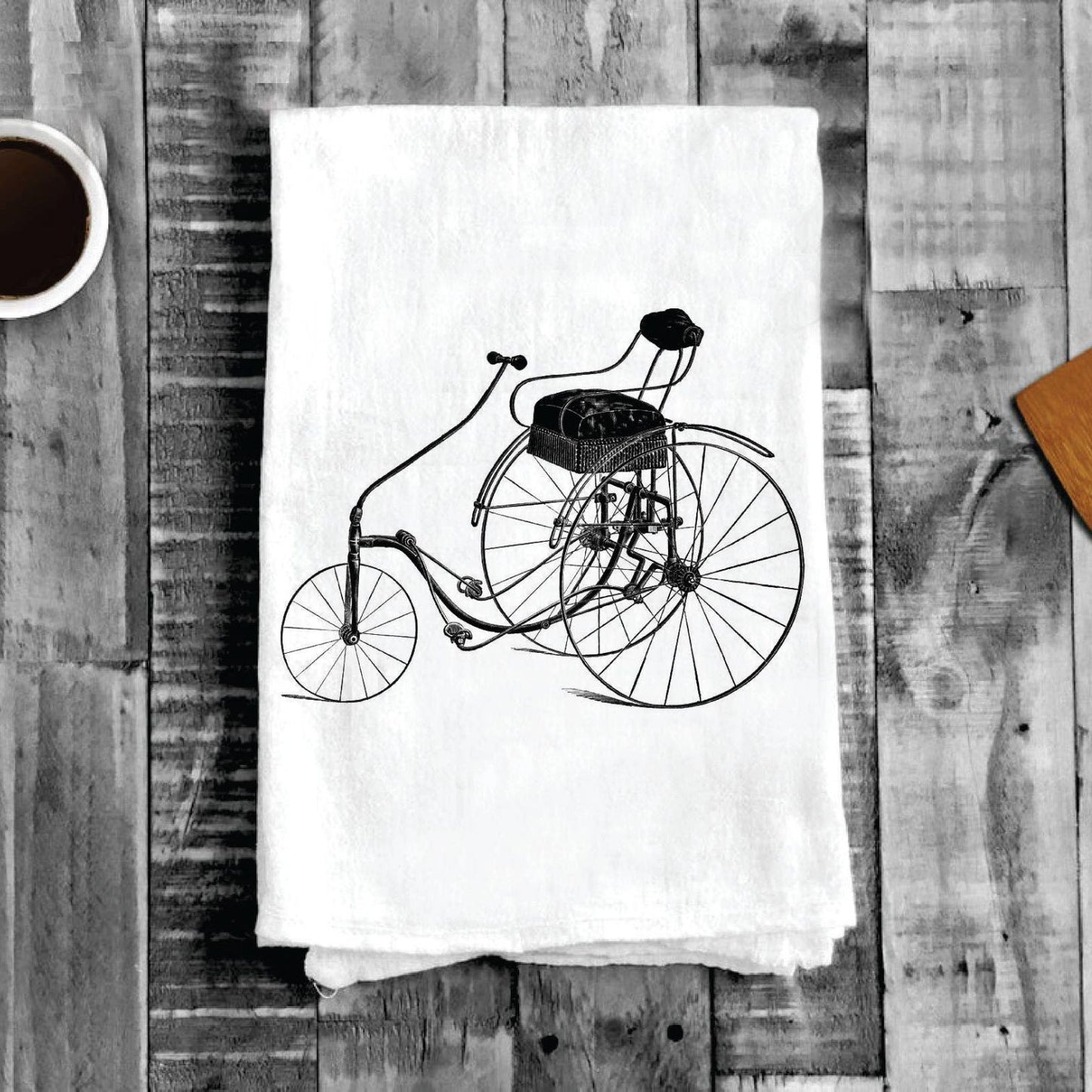 Antique Tricycle Bike, Cotton Tea Towels