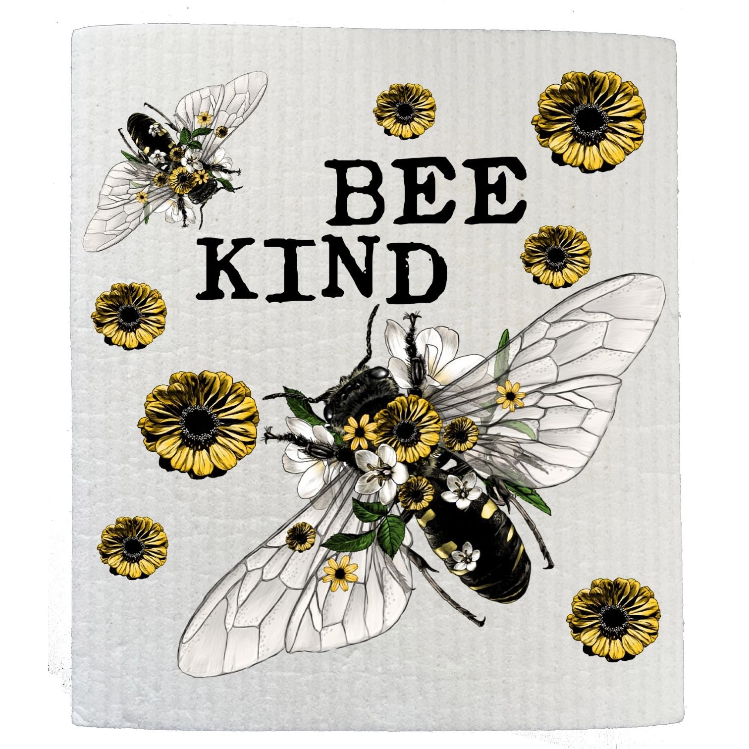 Bee Kind Vintage Flowers Bees Kitchen SWEDISH DISH CLOTH | Jessy Lane