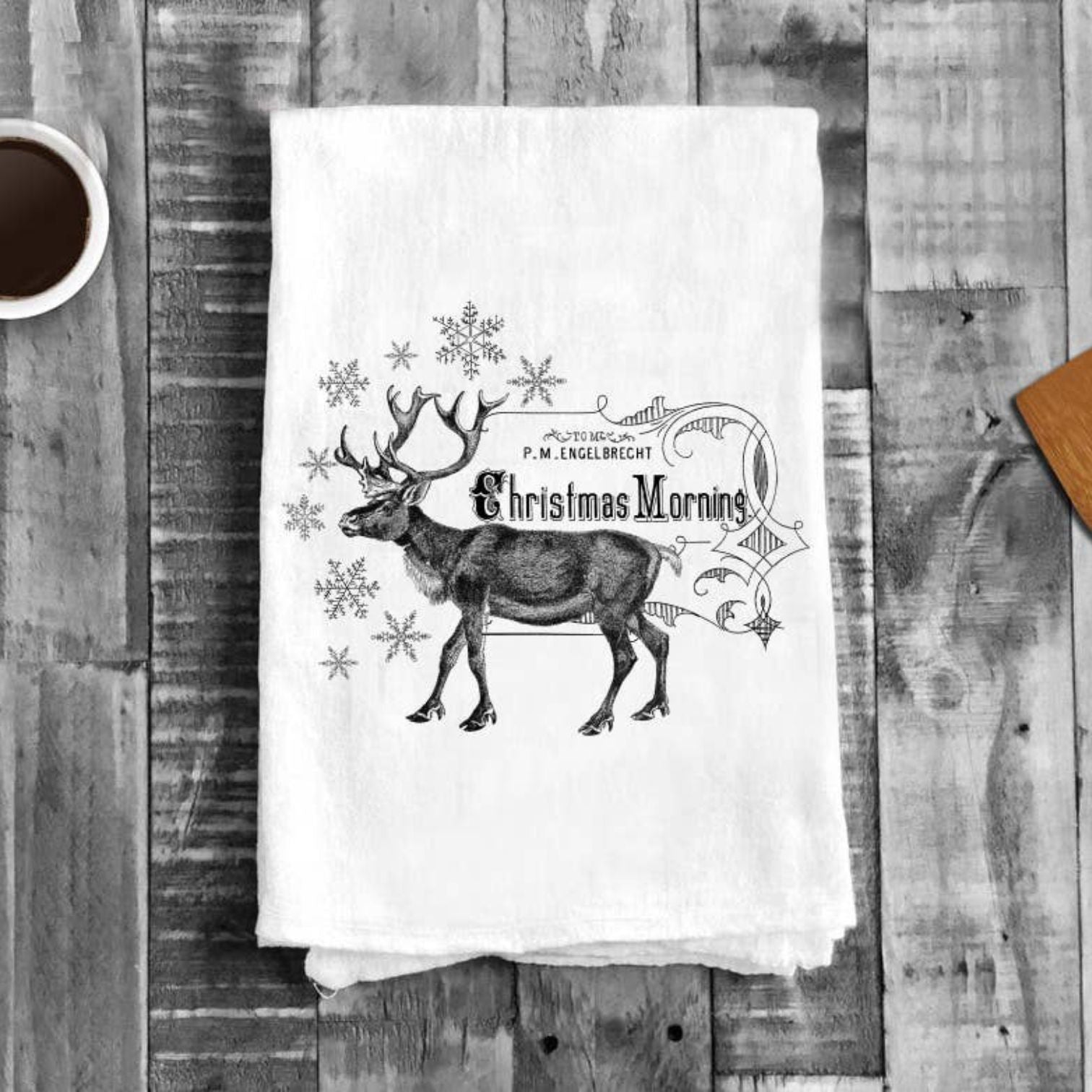 Christmas Morning Deer, Cotton Tea Towels