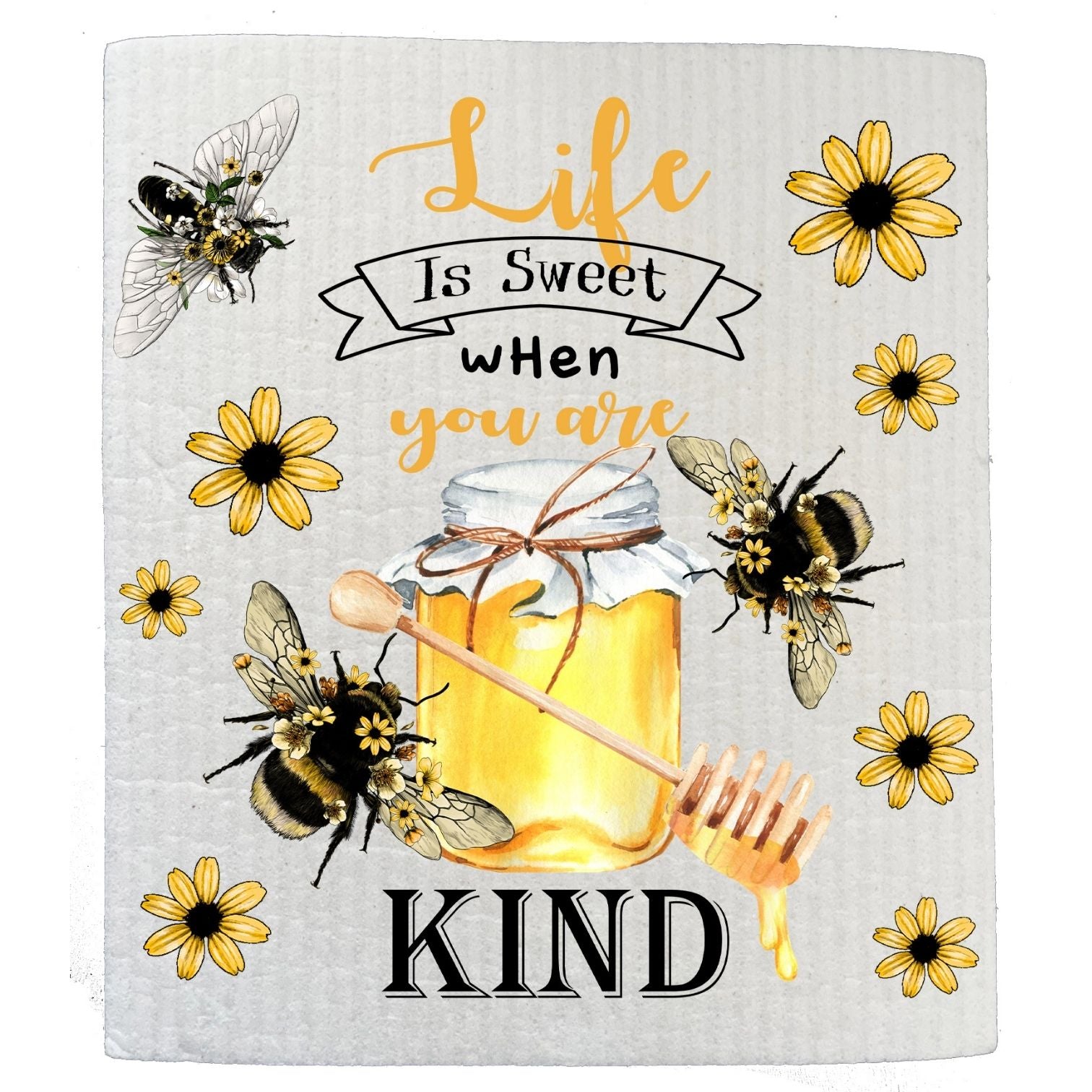 Vintage Bees Flowers Insect Kitchen SWEDISH DISH CLOTH | Jessy Lane