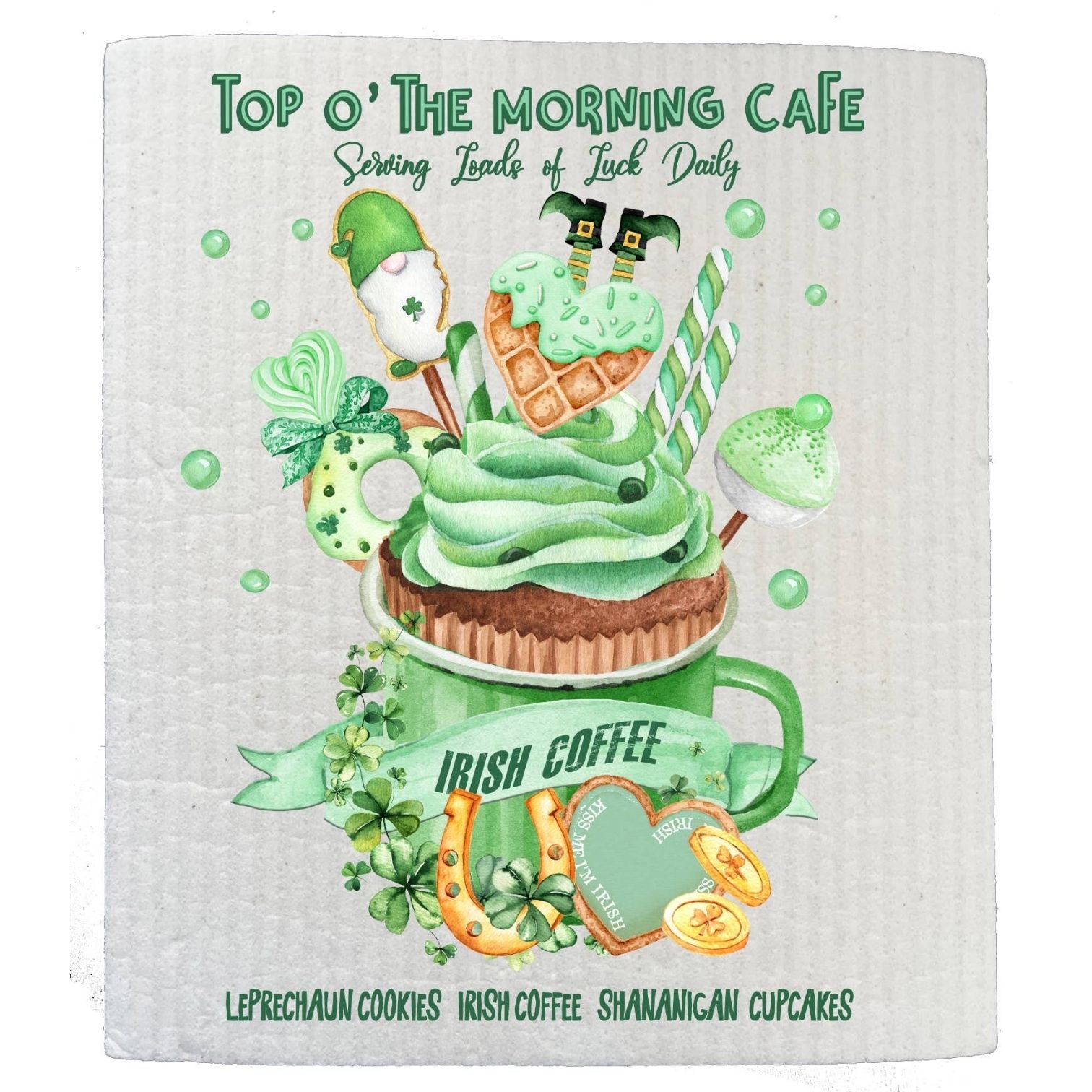 St Patricks Day Irish Coffee Kitchen SWEDISH DISH CLOTHS
