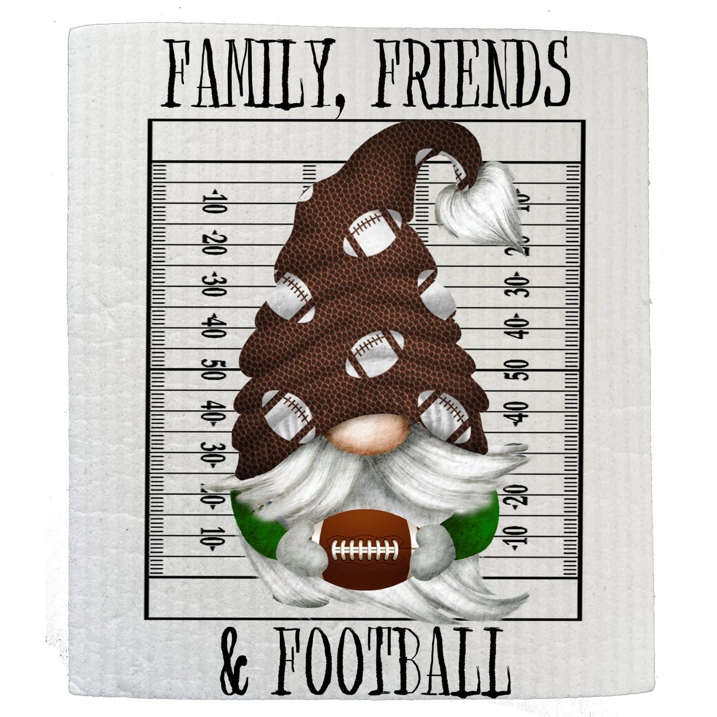 Gnome Football Family Friends & Football Kitchen SWEDISH DISH CLOTH | Jessy Lane