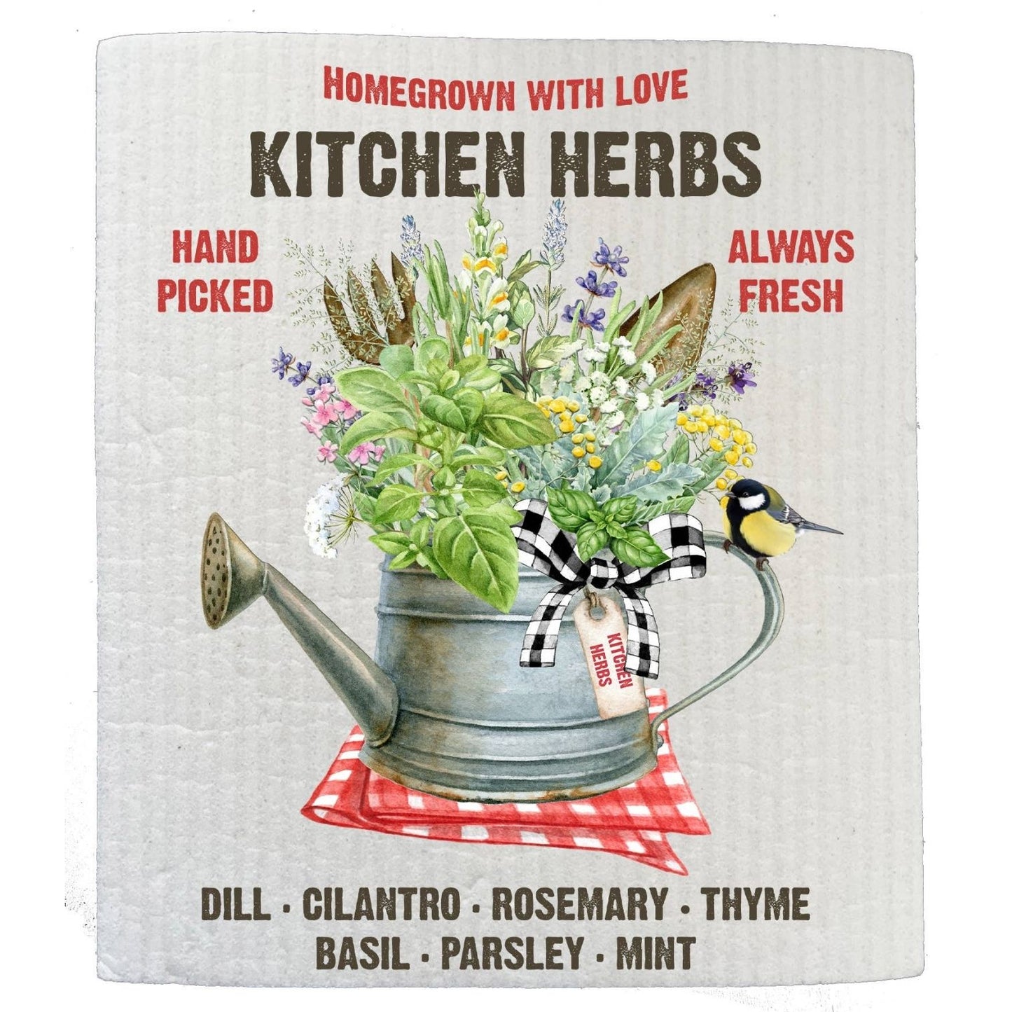 Homegrown Kitchen Herbs Basil Kitchen SWEDISH DISH CLOTHS