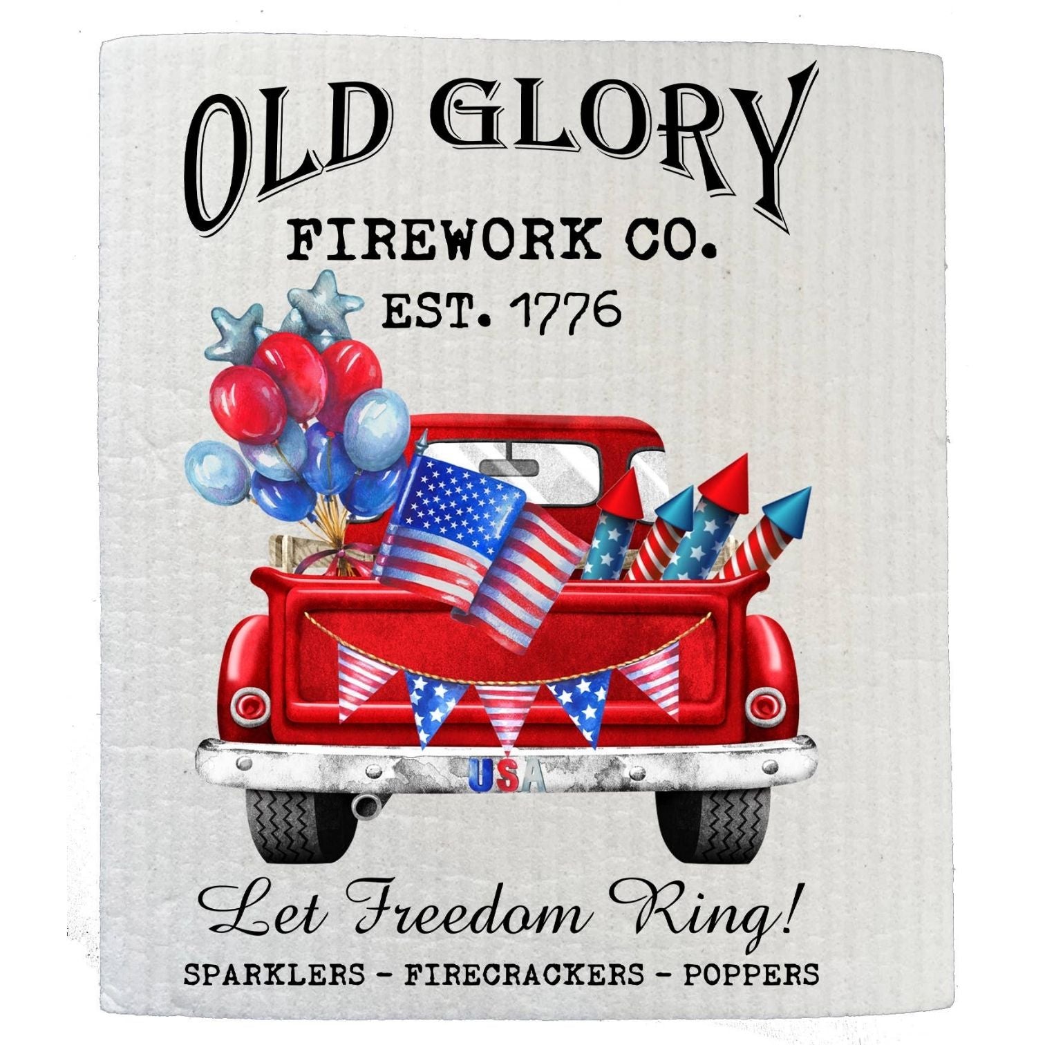 Old Glory Fireworks Co Patriotic SWEDISH DISH CLOTH