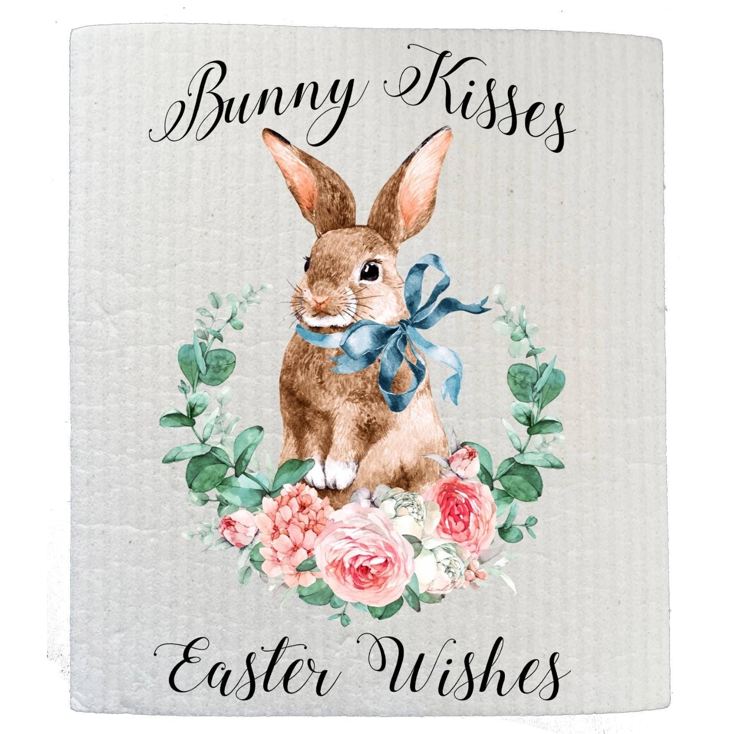 Bunny Kisses Easter Wishes Kitchen SWEDISH DISH CLOTH