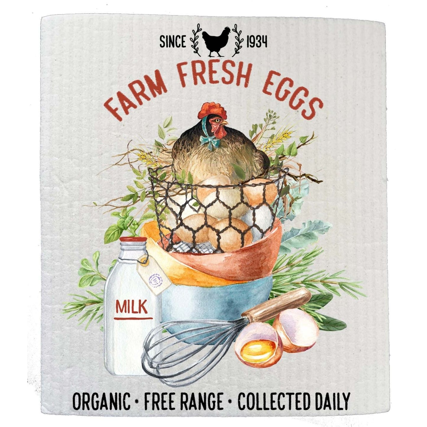 Farm Fresh Eggs Farmers Market Kitchen SWEDISH DISH CLOTH