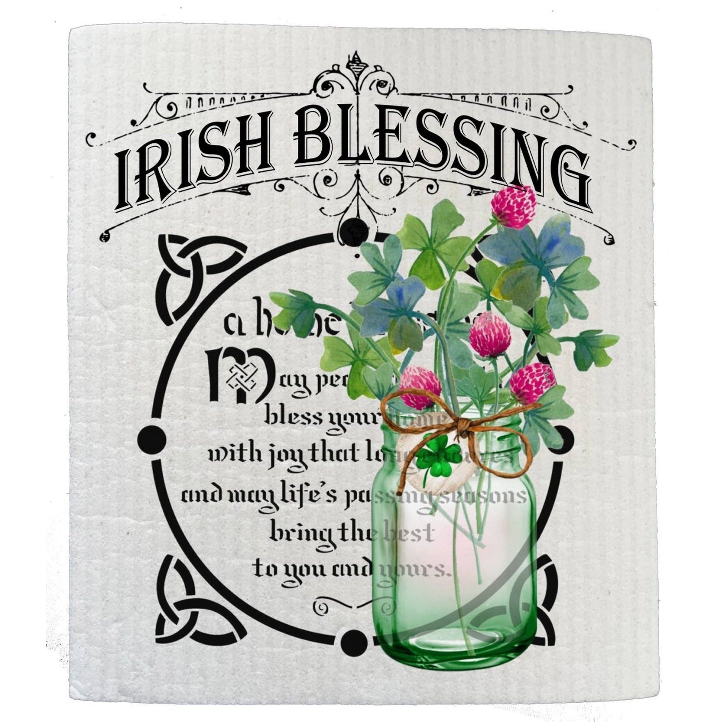 St Patricks Day Bless Irish Home Kitchen SWEDISH DISH CLOTHS