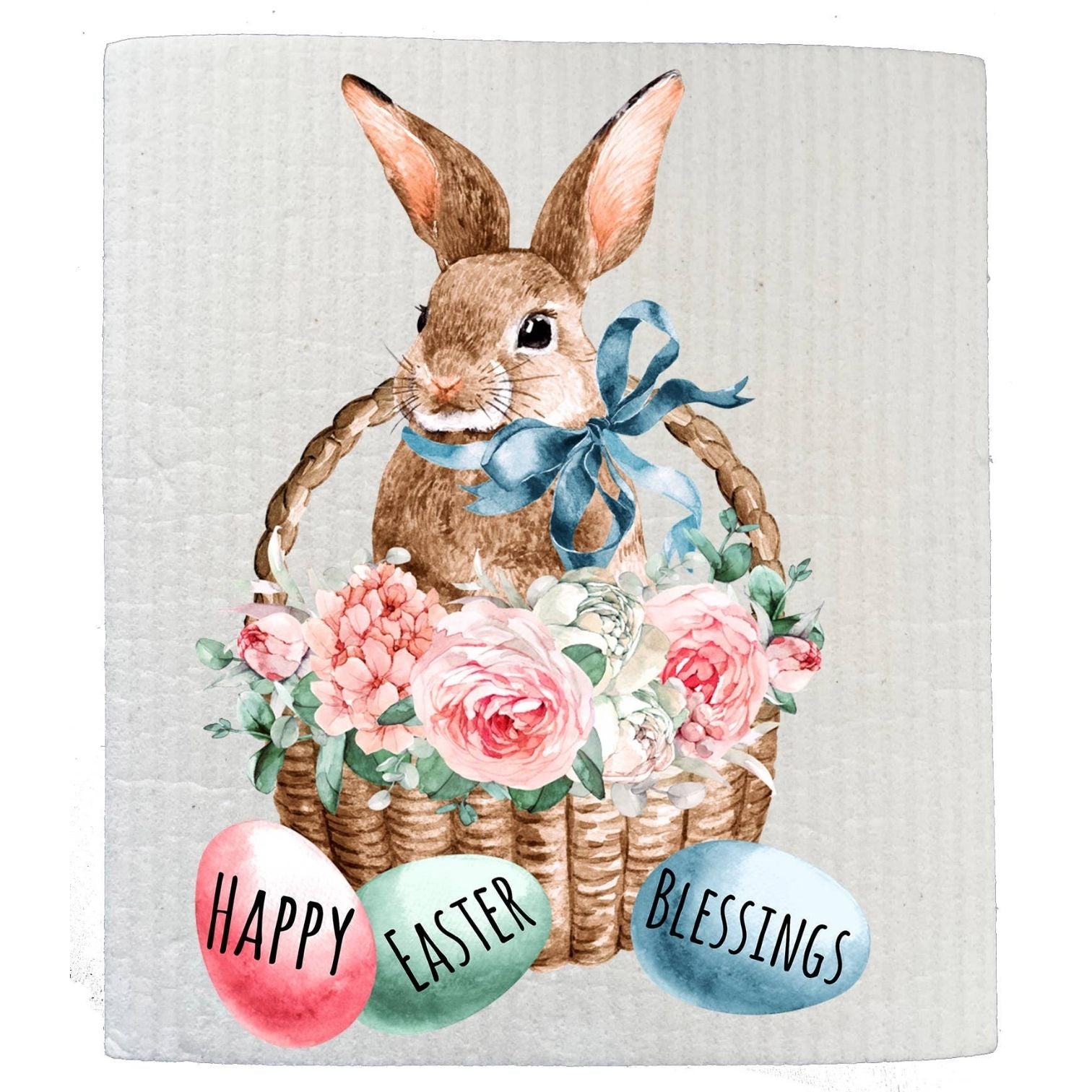 Happy Easter Blessing Bunny Kitchen SWEDISH DISH CLOTH
