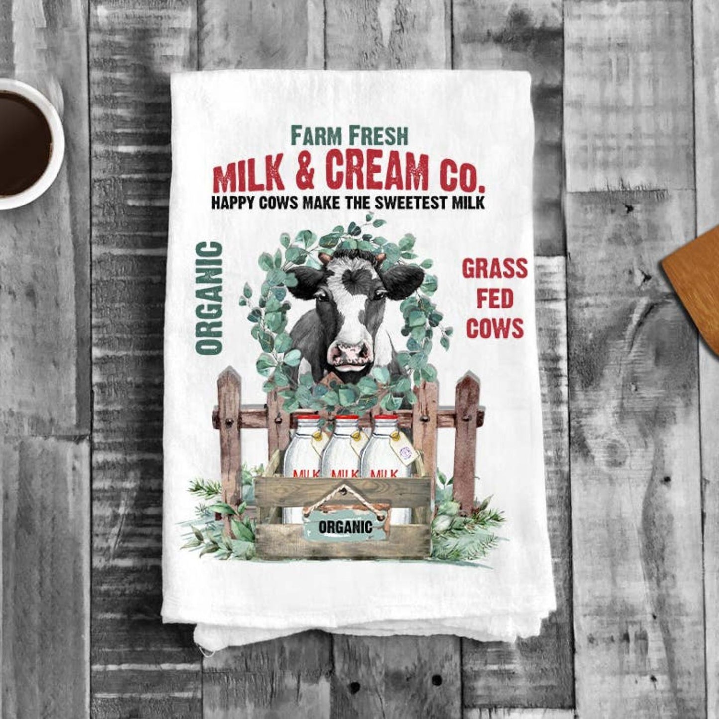 Farm Fresh Milk & Cream Co. Kitchen Cotton Tea Towels
