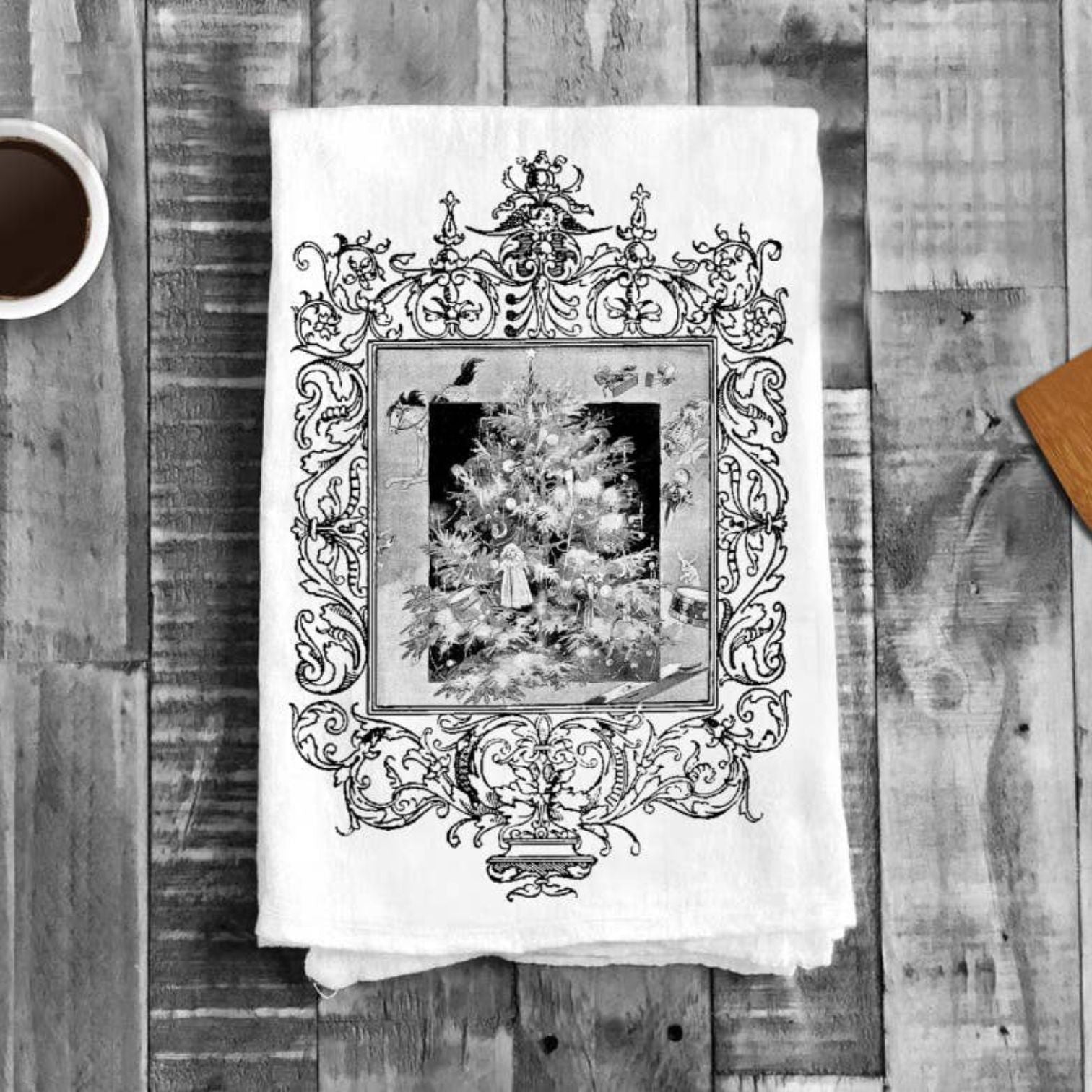 Christmas Tree Frame Fancy, Cotton Tea Towels