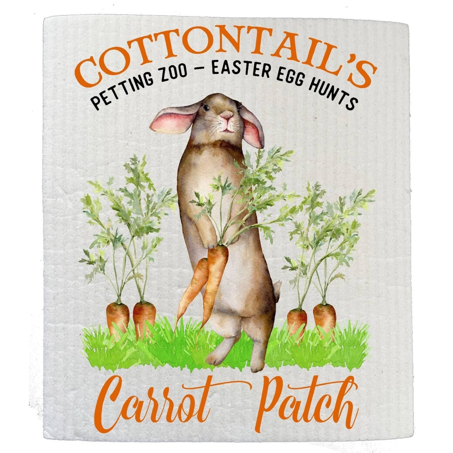 Easter Bunny Carrot Patch Kitchen SWEDISH DISH CLOTHS