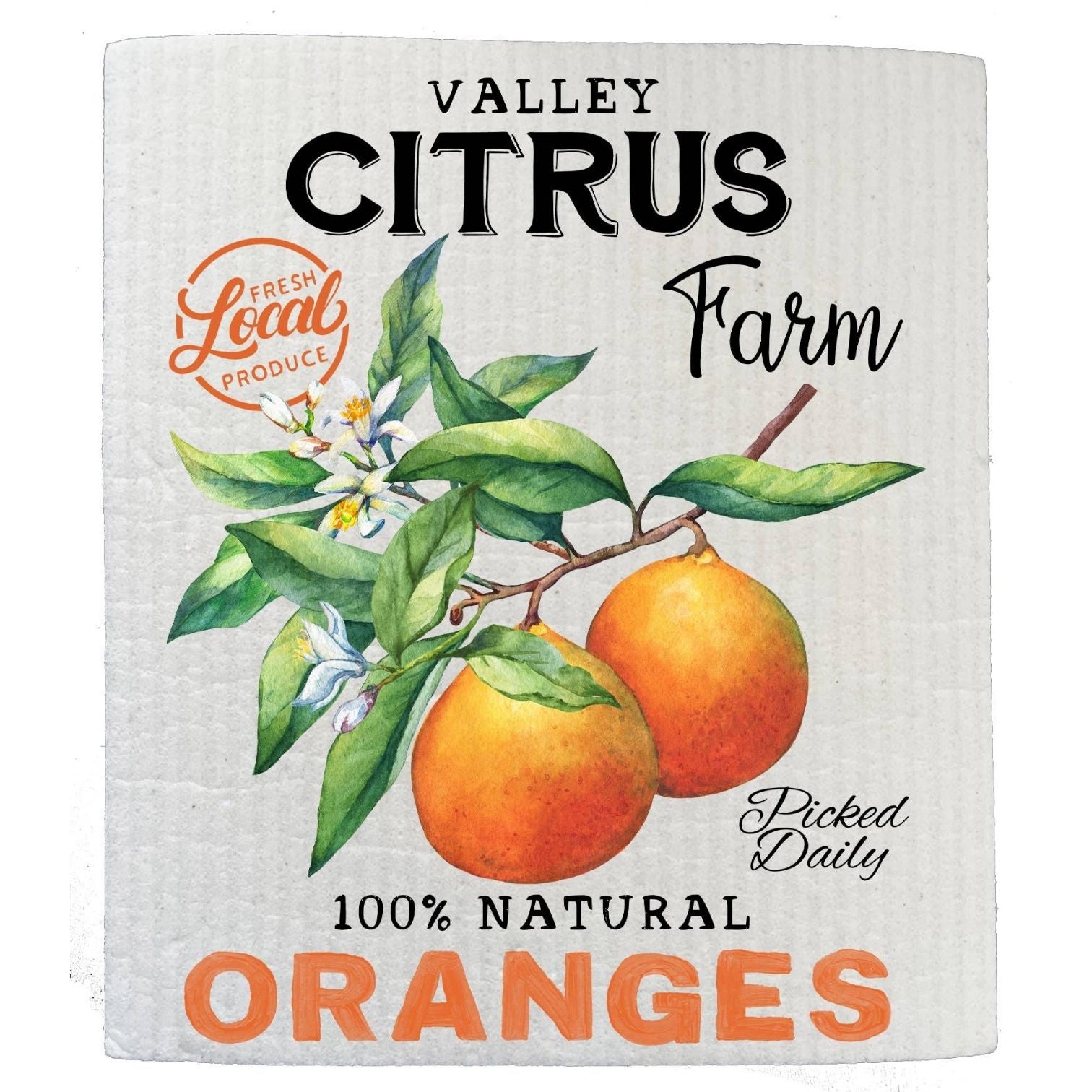 Farm Fresh Citrus Oranges Kitchen SWEDISH DISH CLOTHS