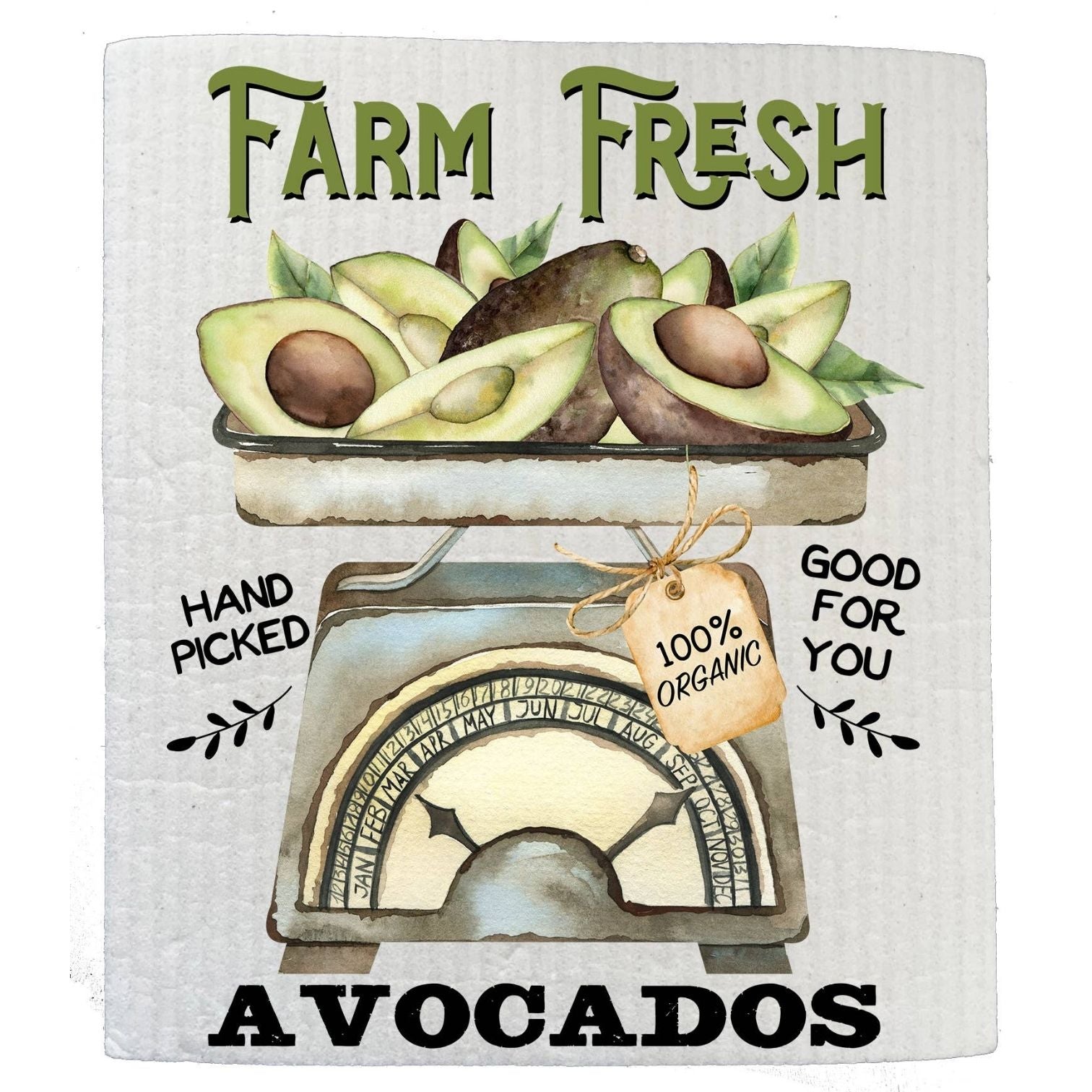 Farm Fresh Avocados Organic Kitchen SWEDISH DISH CLOTHS
