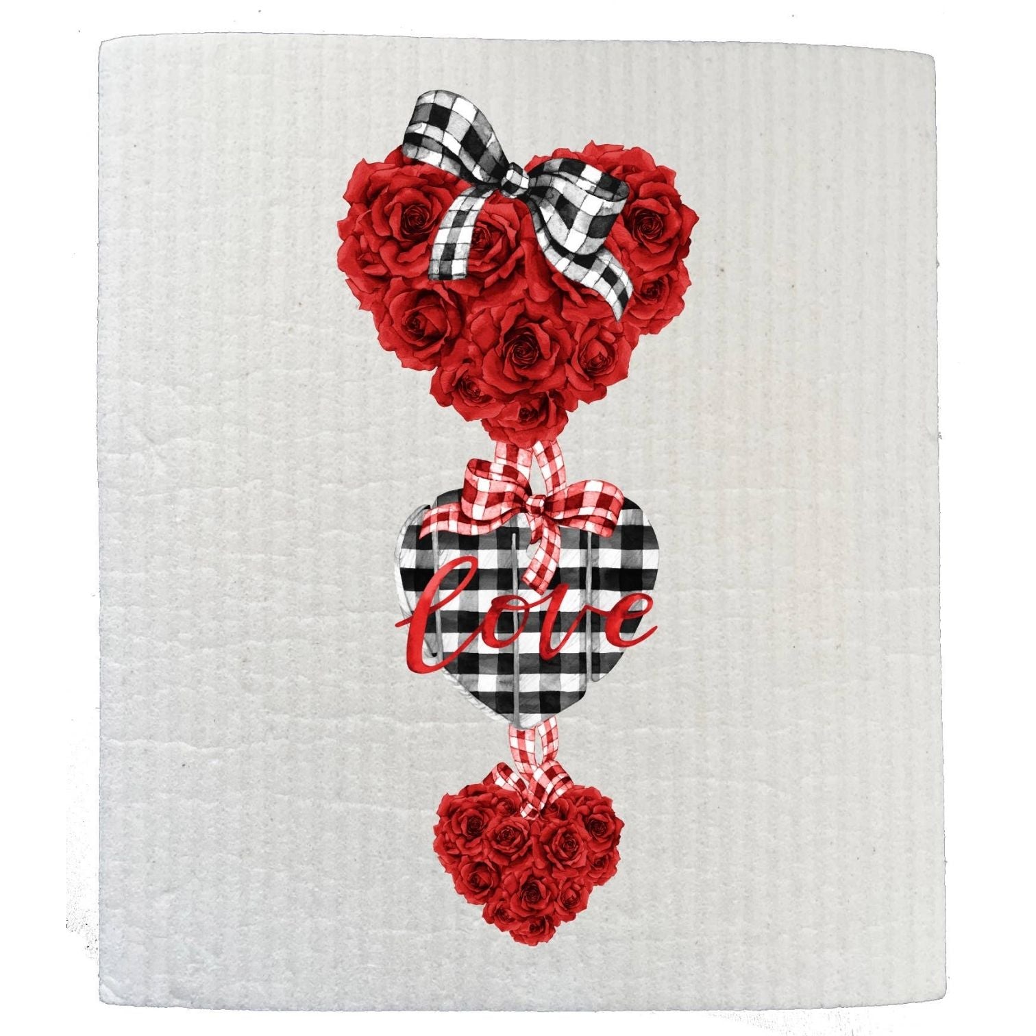 Valentine red Roses Love SWEDISH DISH CLOTHS