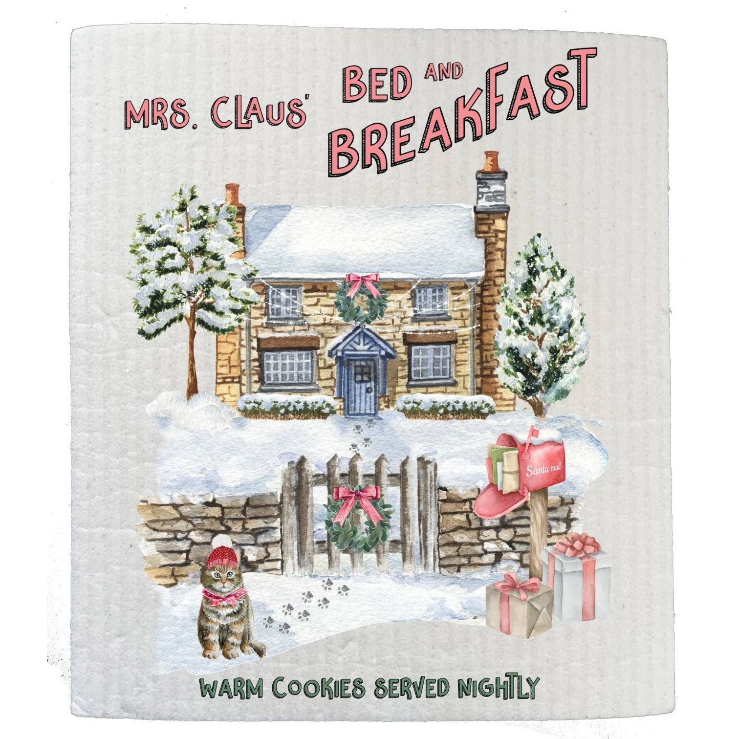 Christmas Mrs Claus Bed & Breakfast SWEDISH DISH CLOTH