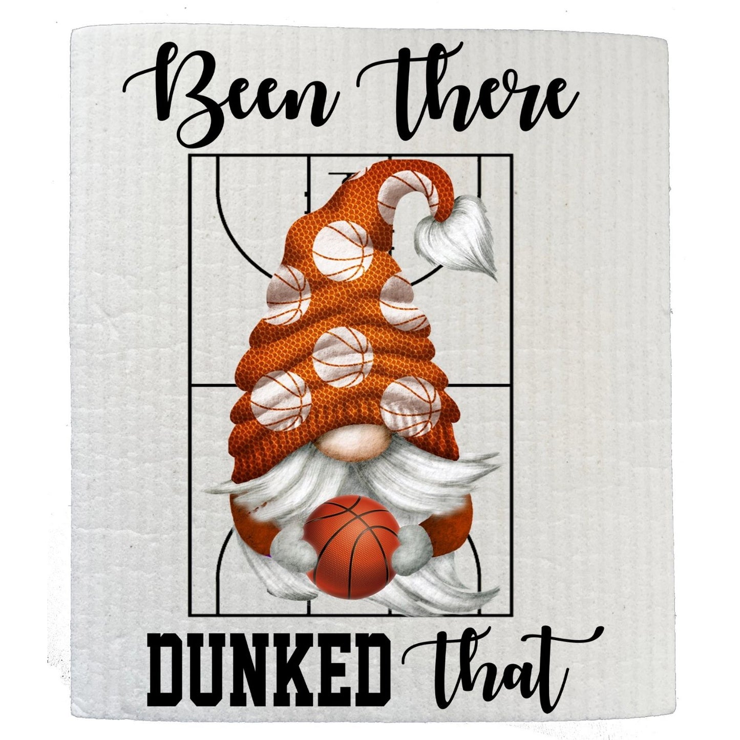 Gnome Basketball Been There Dunked That Kitchen SWEDISH DISH CLOTH | Jessy Lane