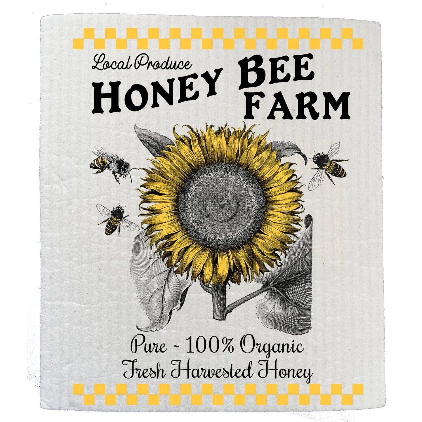 Vintage Honey Bee Farms Sunflower Kitchen SWEDISH DISH CLOTH