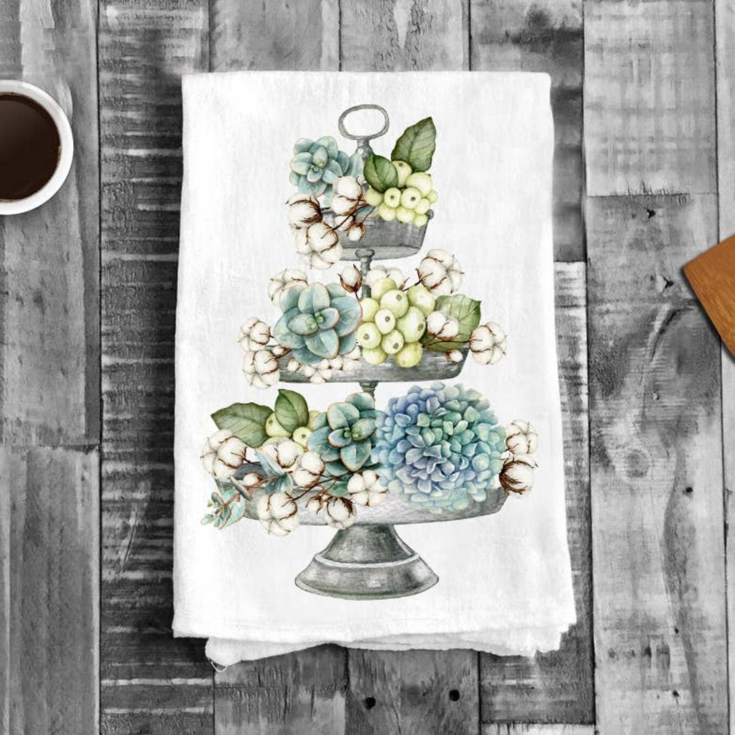 Succulent Cotton Tier, Cotton Tea Towels