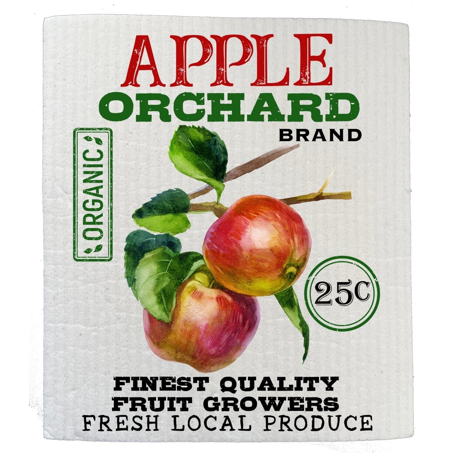 Farmhouse Apple Orchard Organic Kitchen SWEDISH DISH CLOTH