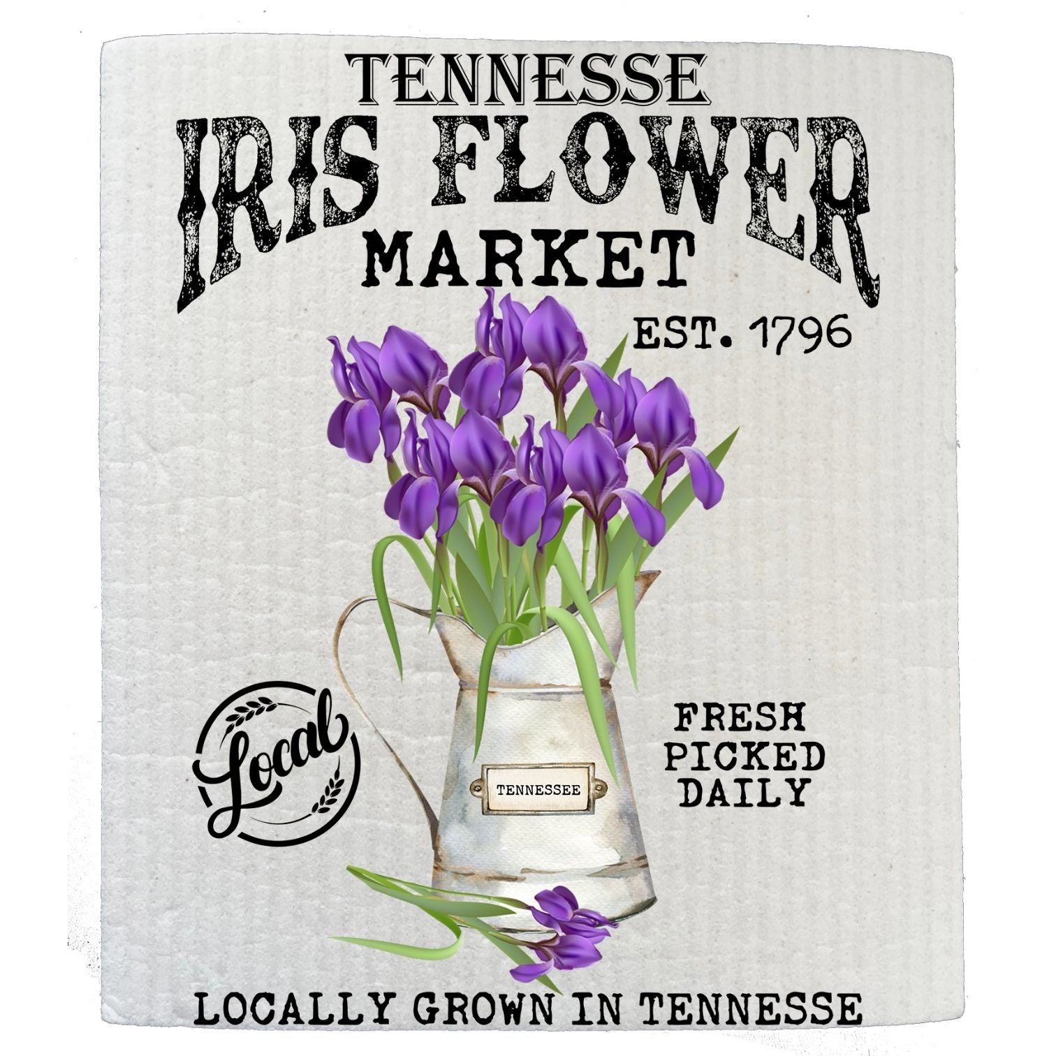 Tennessee State Flower Iris Souvenir SWEDISH DISH CLOTH | Jessy Lane