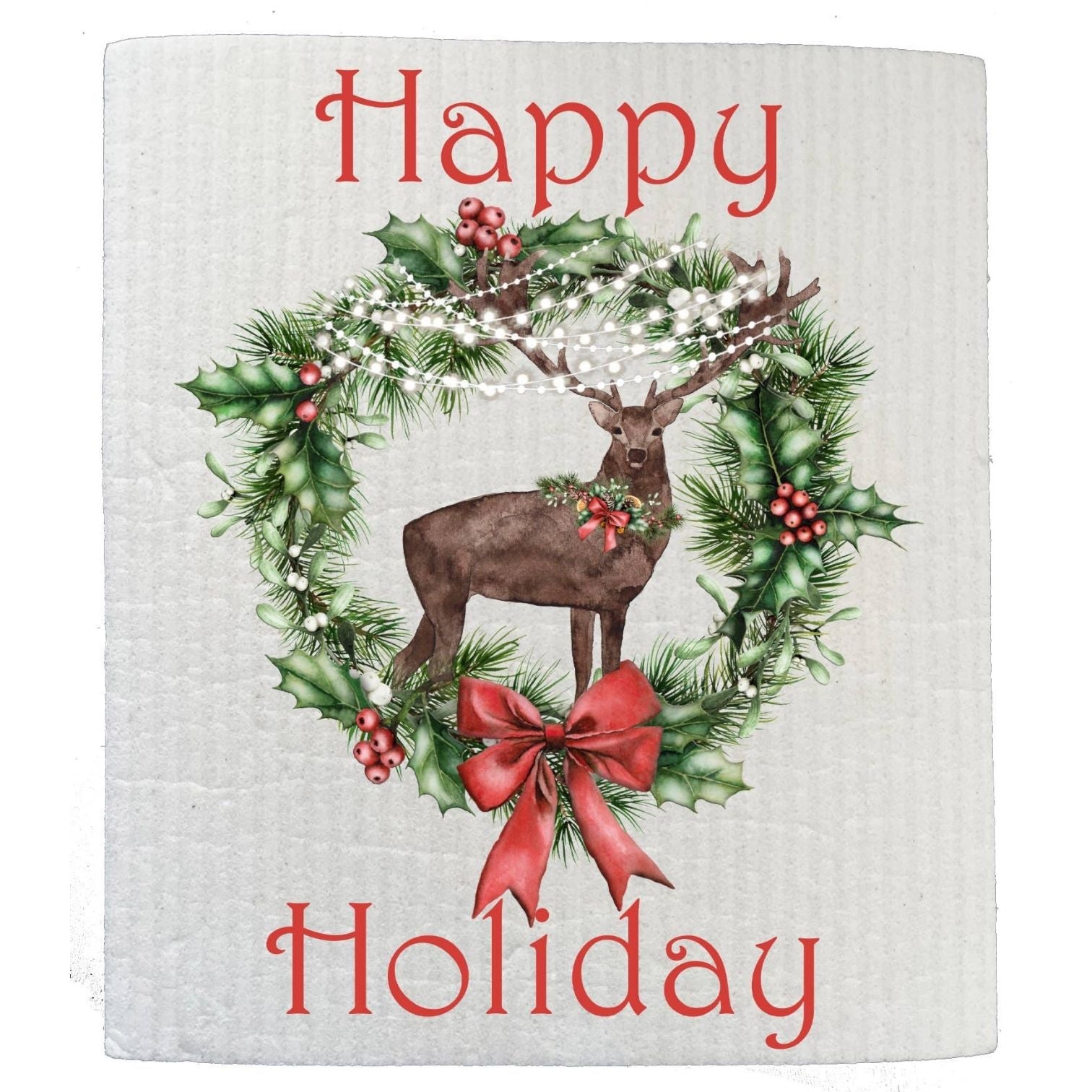 Rustic Country Christmas Holiday SWEDISH DISH CLOTH