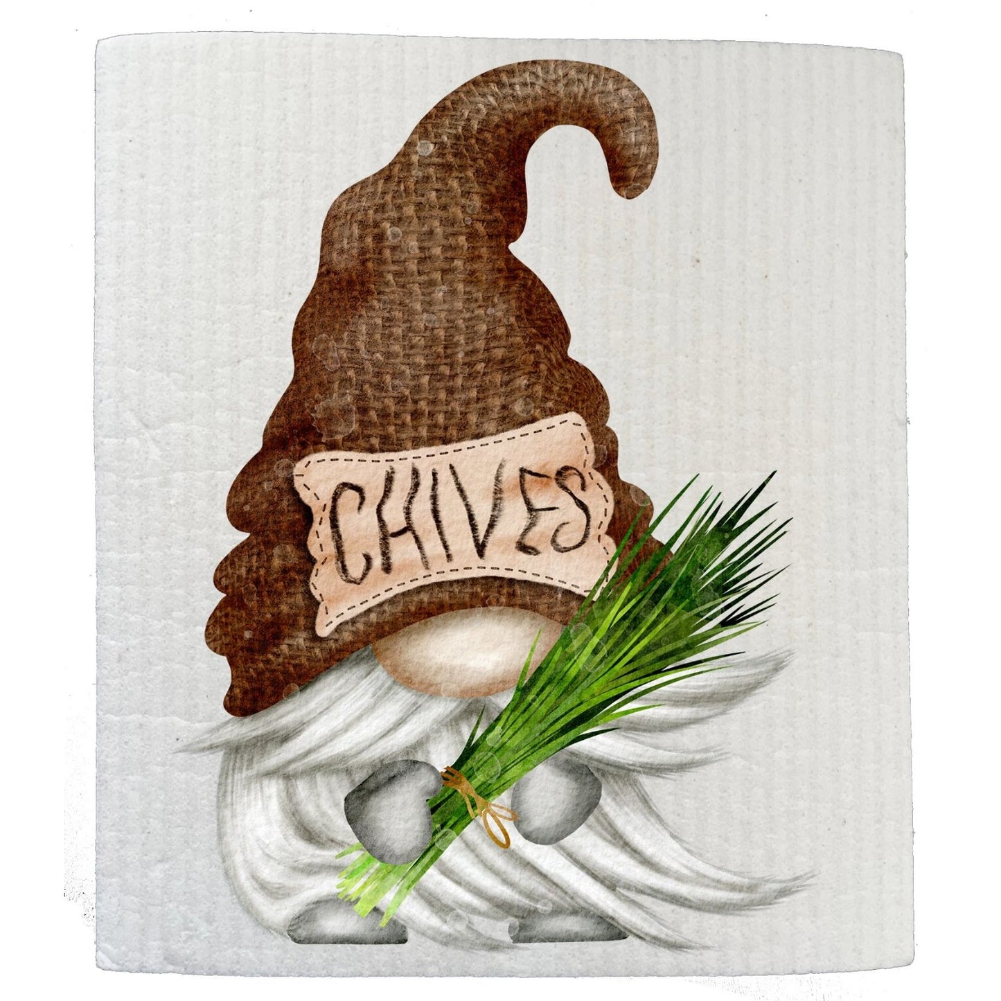 Gnome Herbs Chives Kitchen SWEDISH DISH CLOTH | Jessy Lane