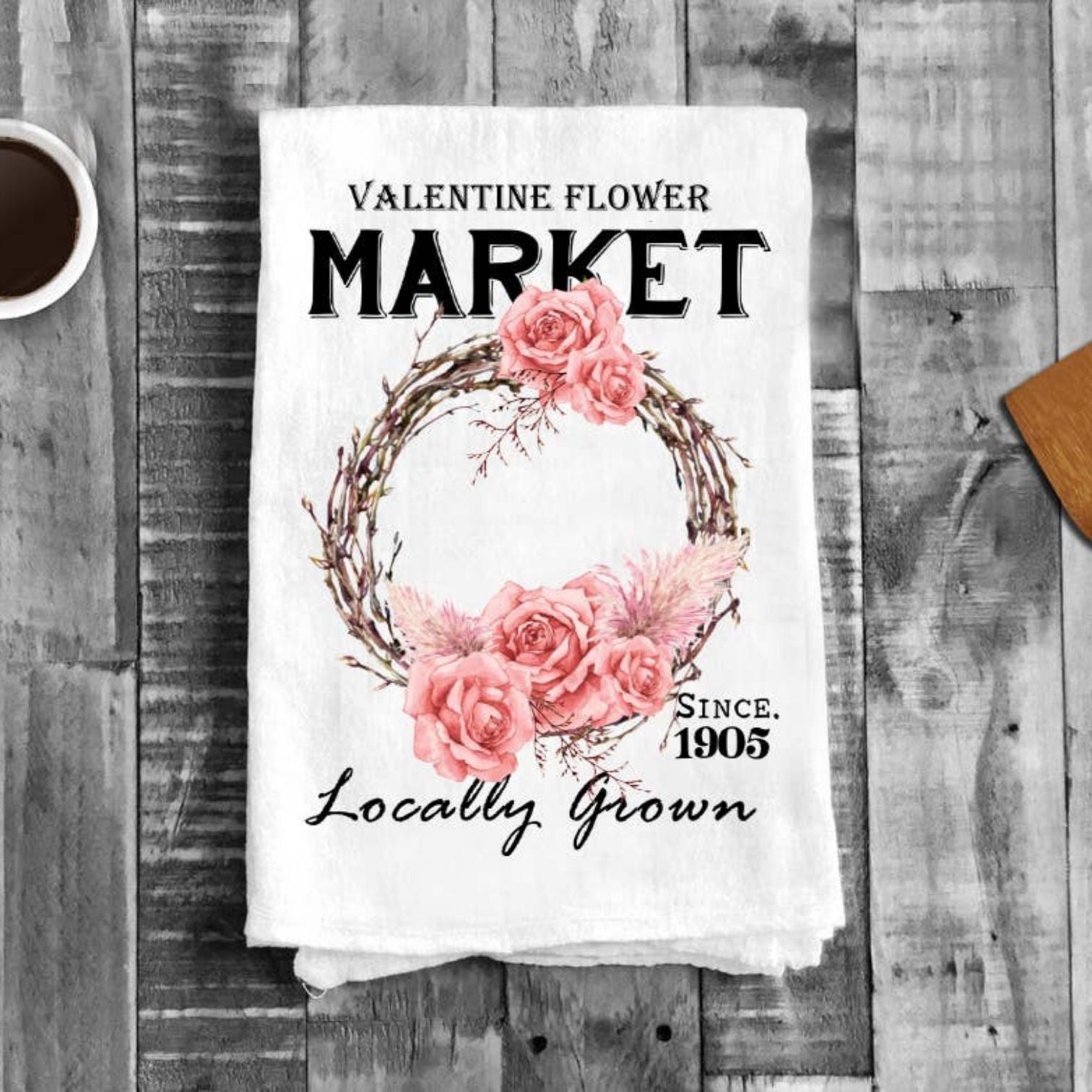 Valentine Flower Market Boho Flour Sack Cotton Tea Towels