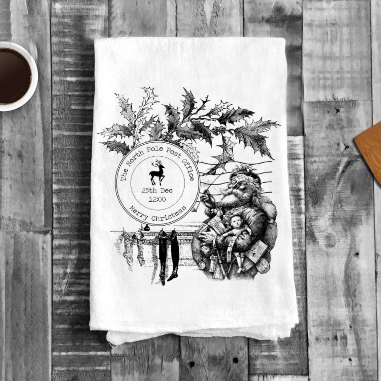 North Pole Post Office Santa, Cotton Tea Towels