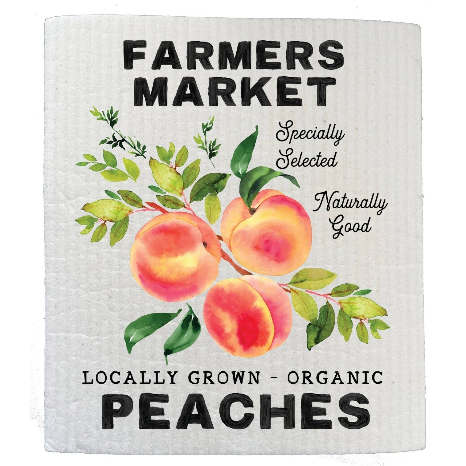 Farmers Market Organic Peachs Kitchen SWEDISH DISH CLOTHS
