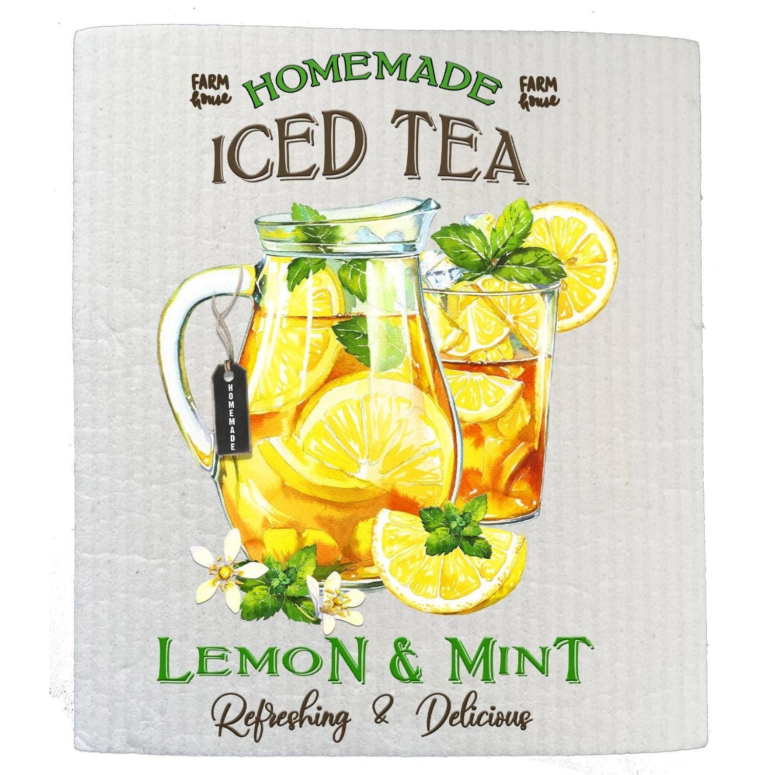 Home Made Ice Tea and Mint Kitchen SWEDISH DISH CLOTHS