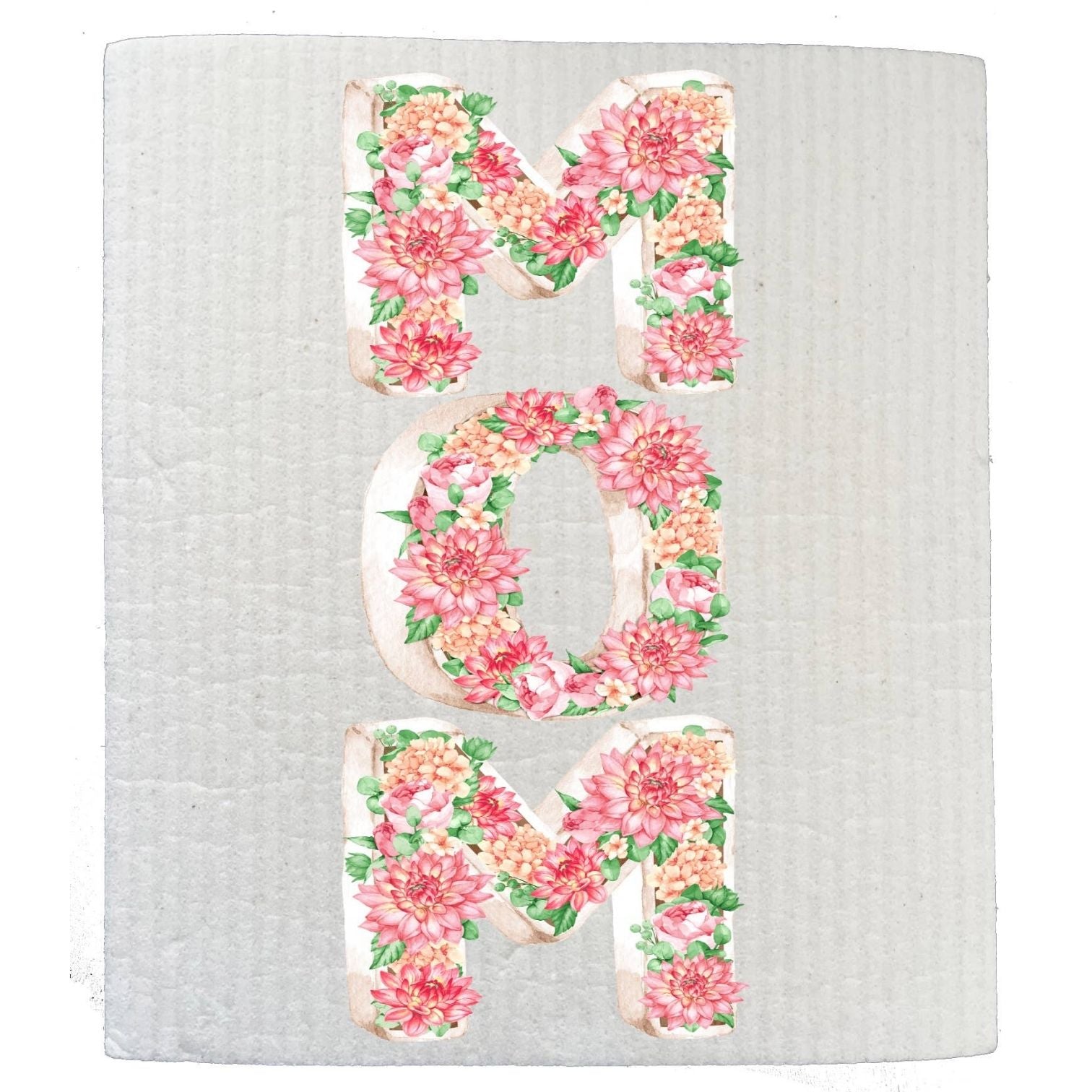 Mothers Day MOM Pink Flowers SWEDISH DISH CLOTHS